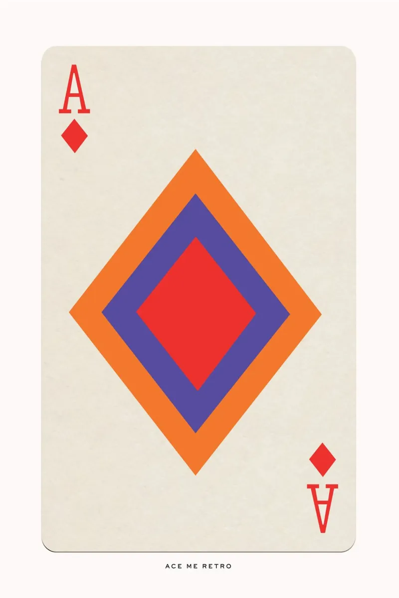 Vintage Retro Ace of Diamonds Playing Card Print pellicola backlit da Honeymoon Hotel