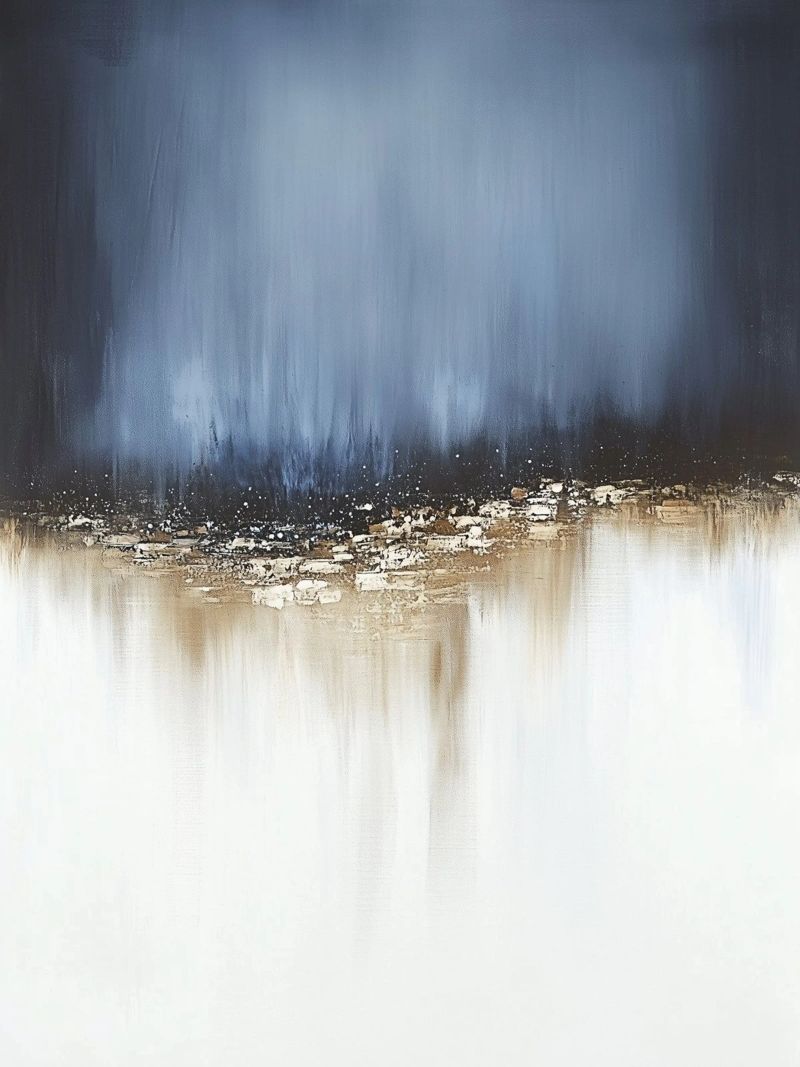 Abstract blauwe boho structuur canvas van Carinaprint