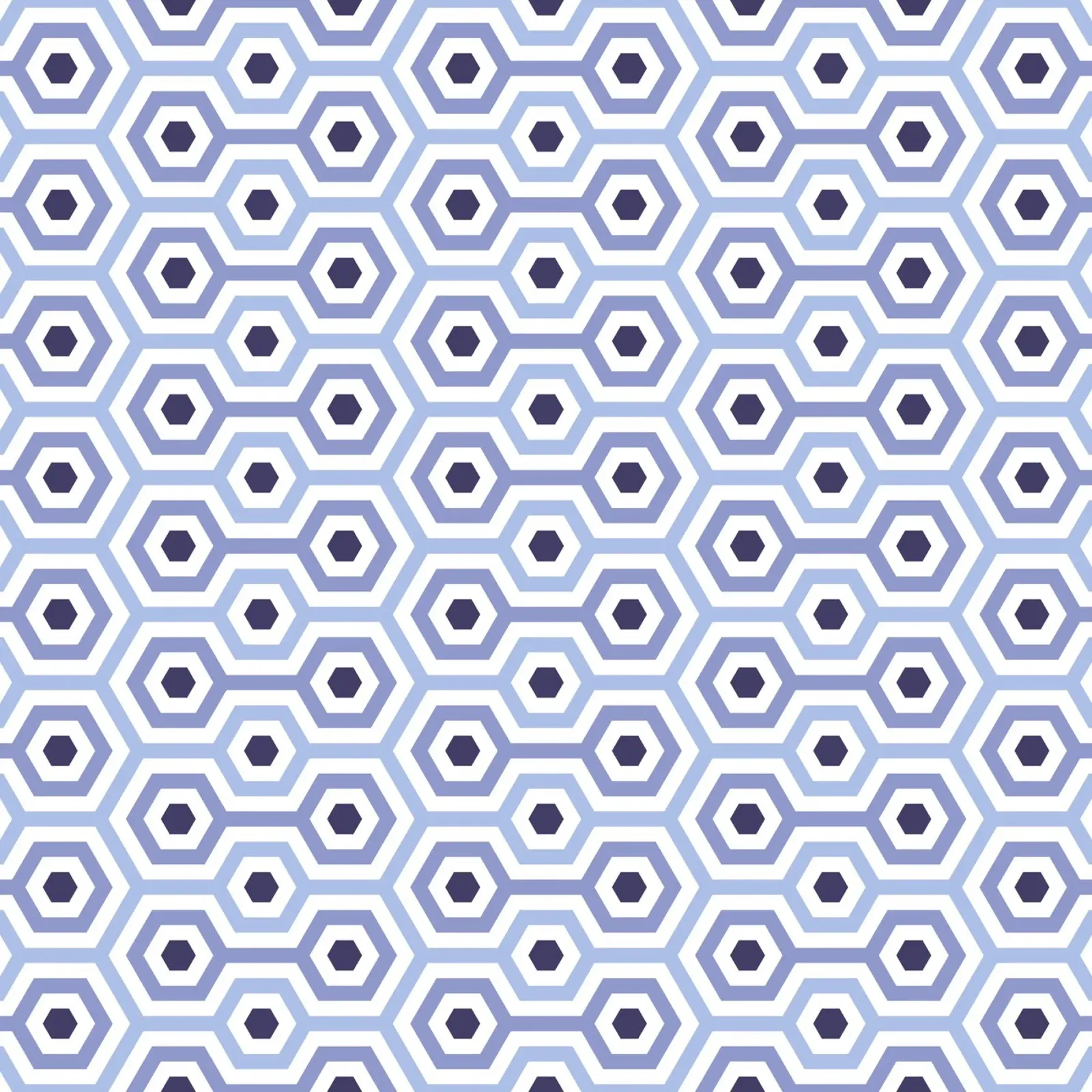 Blue Hexagon Tile Pattern Hahnemühle von amini54