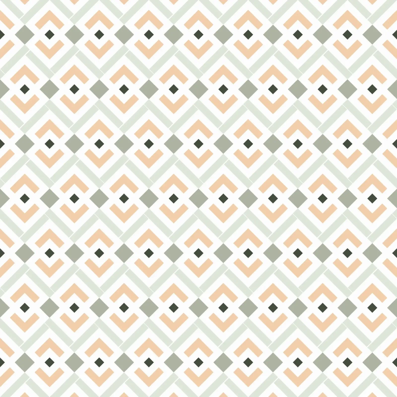 Coral and Teal Aztec Geometric Pattern canvas with Floater frame by amini54