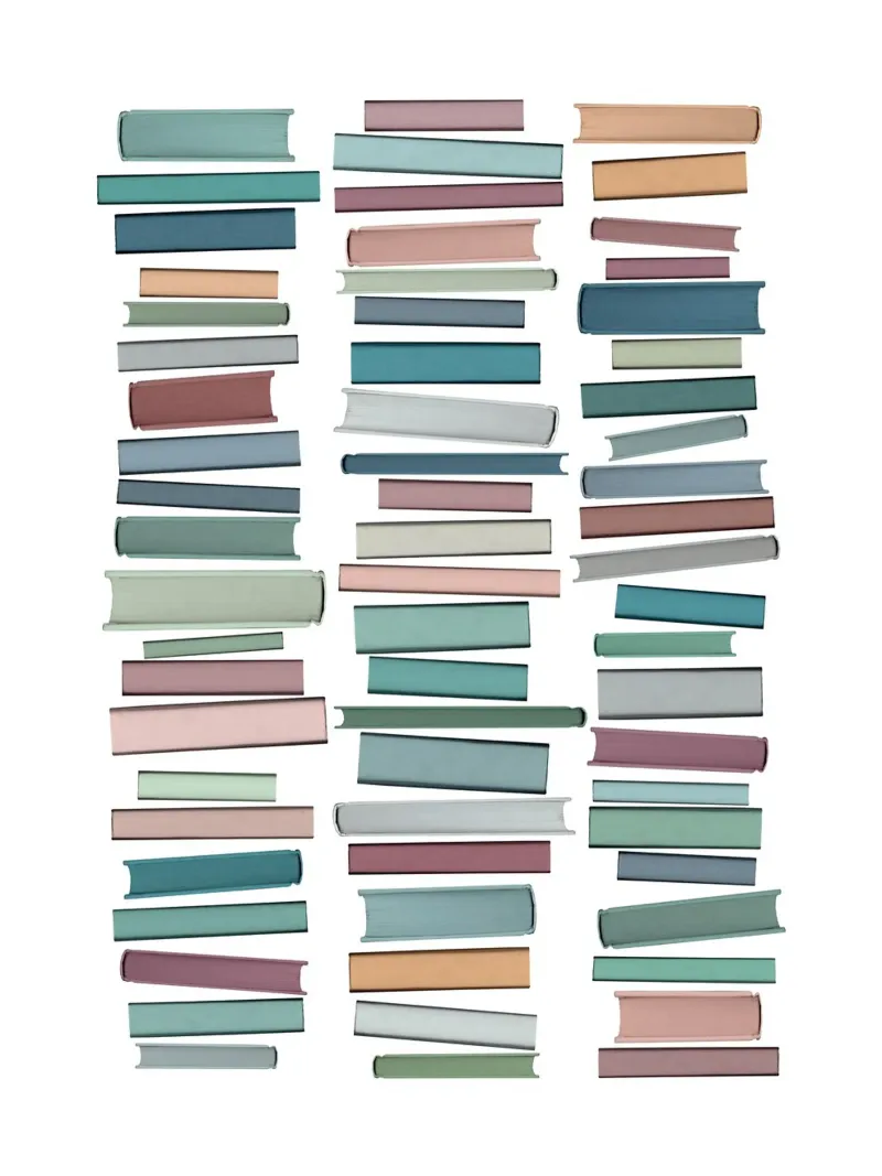 Livres Pastel poster avec cadre en bois de Orara Studio