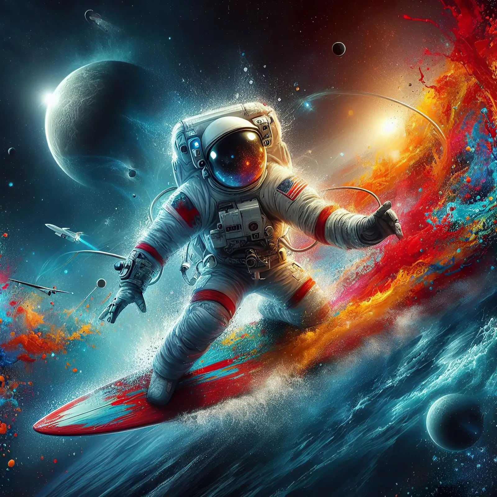 Astronauta surfista alluminio dibond da 🎁 ARTVI-SHOP
