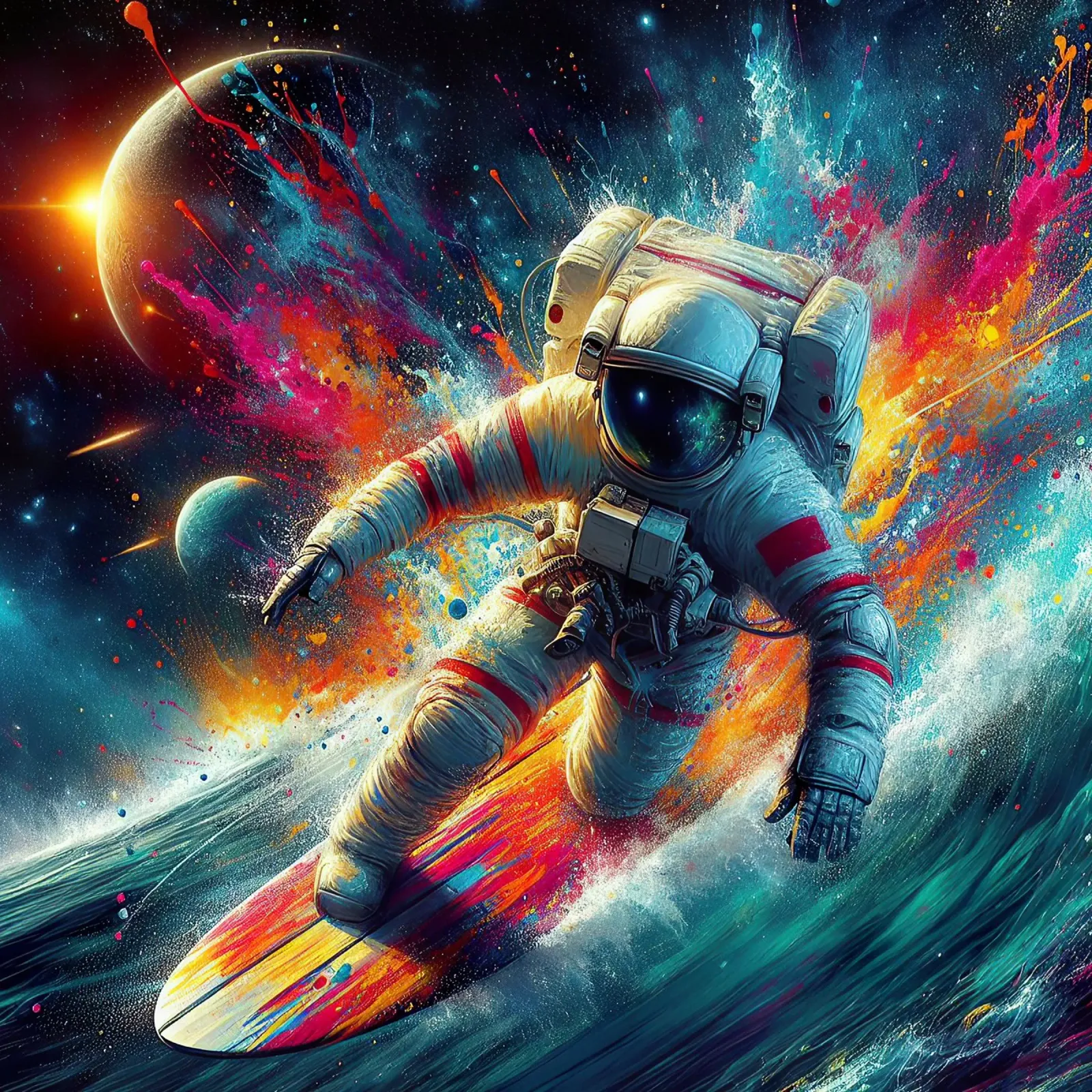 Surfer-Astronaut Leinwand von 🎁 ARTVI-SHOP