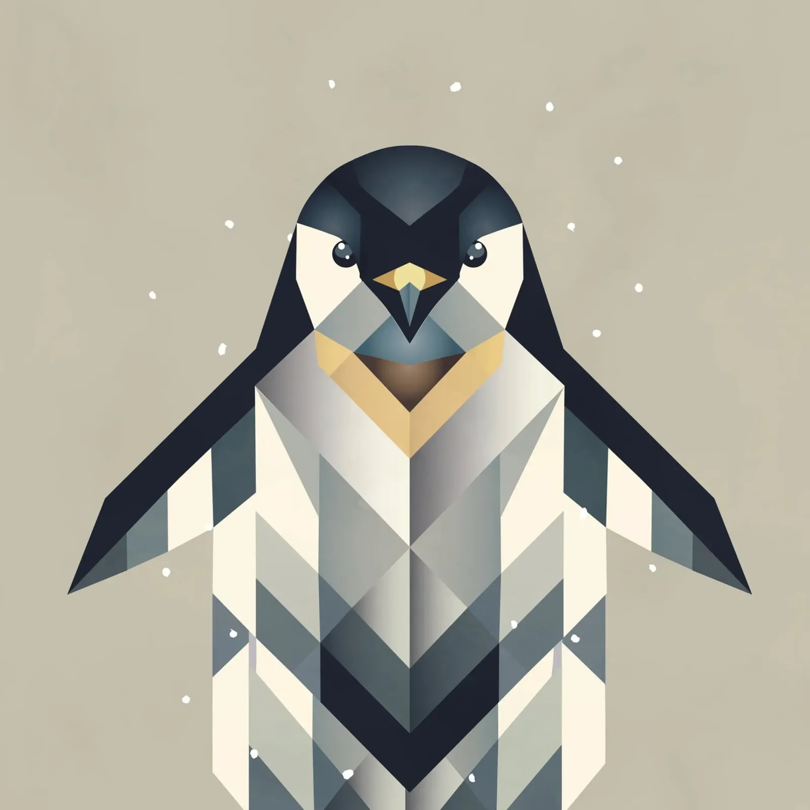 Penguin - Frosty elegance in geometric form canvas by namosh