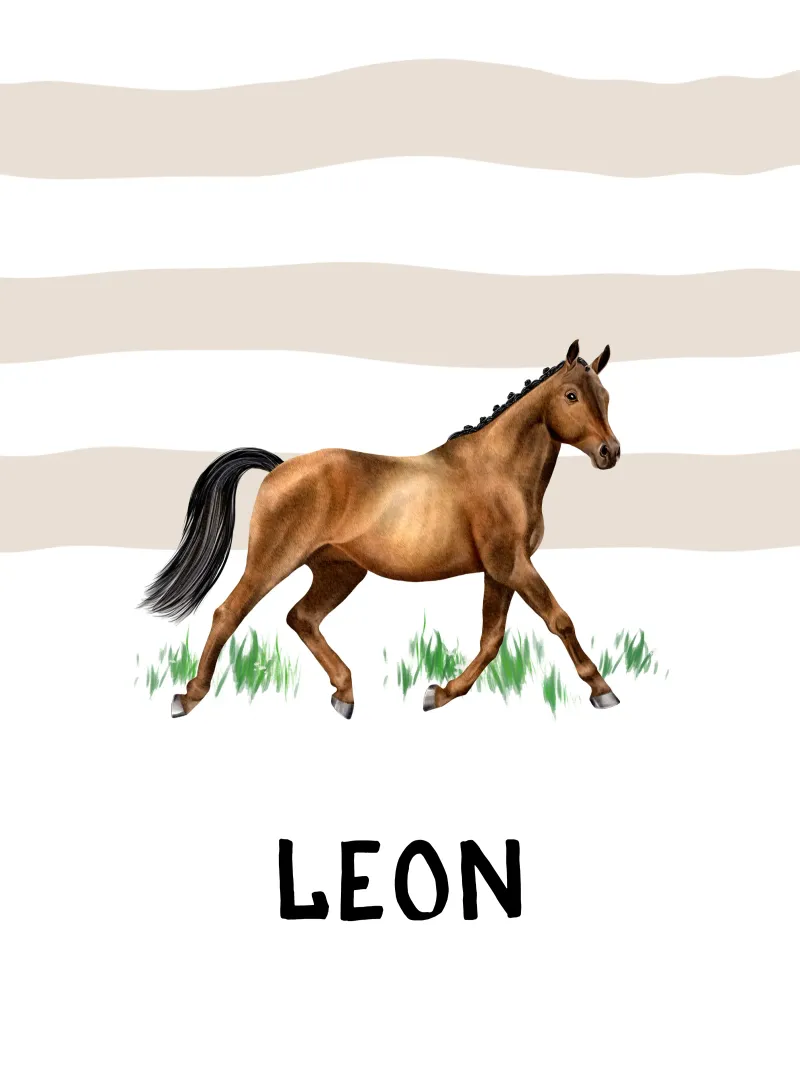 Horse Illustration • Trakehner poster con telaio in alluminio da Moonlit Illustrations
