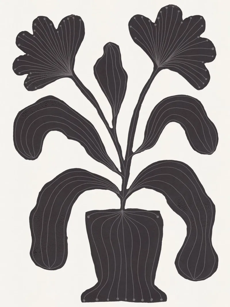 Linocut Flowers #2 hahnemühle by Alisa Galitsyna