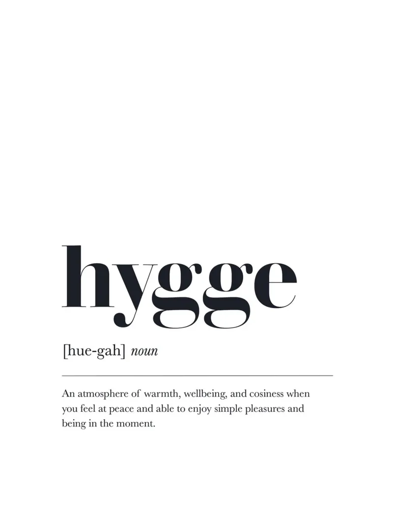 Hygge definition - cosiness in a modern style acrylic glass by Whole©