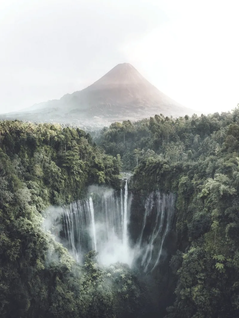Volcanic waterfall - the power of nature canvas with Floater frame by Whole©