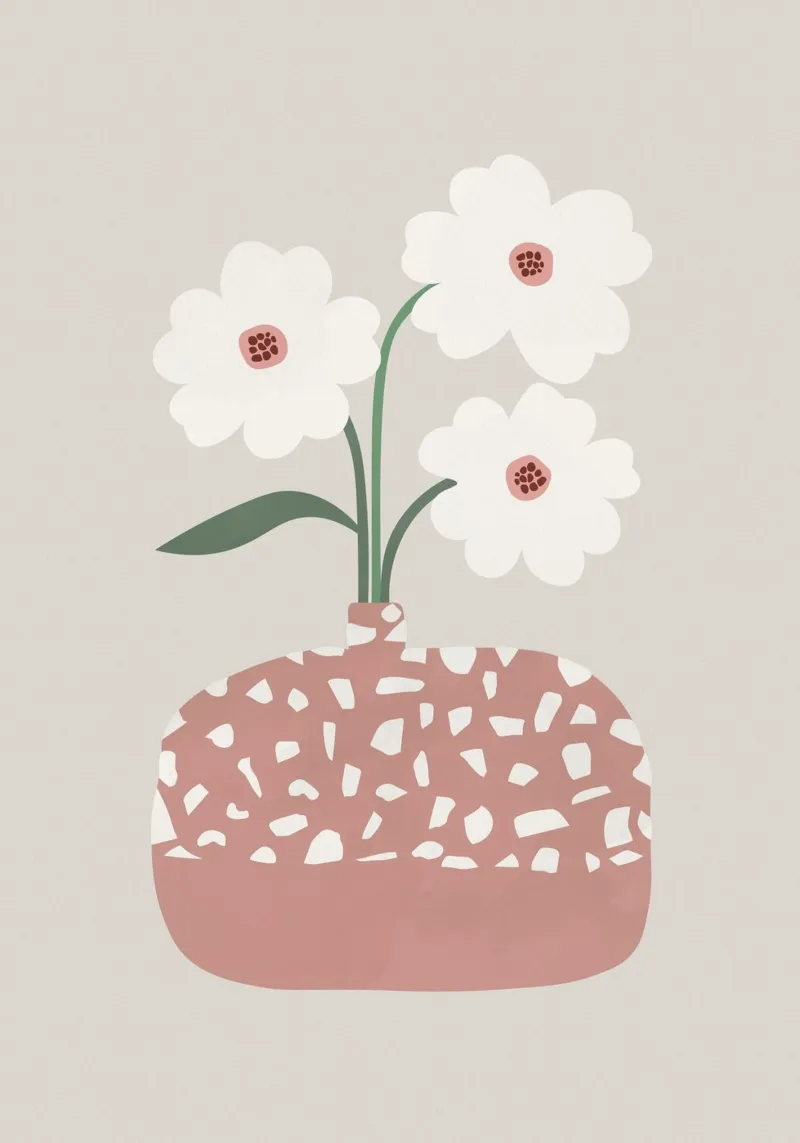 Terrazzo & Flowers tela con Cornice a cassetta da Orara Studio