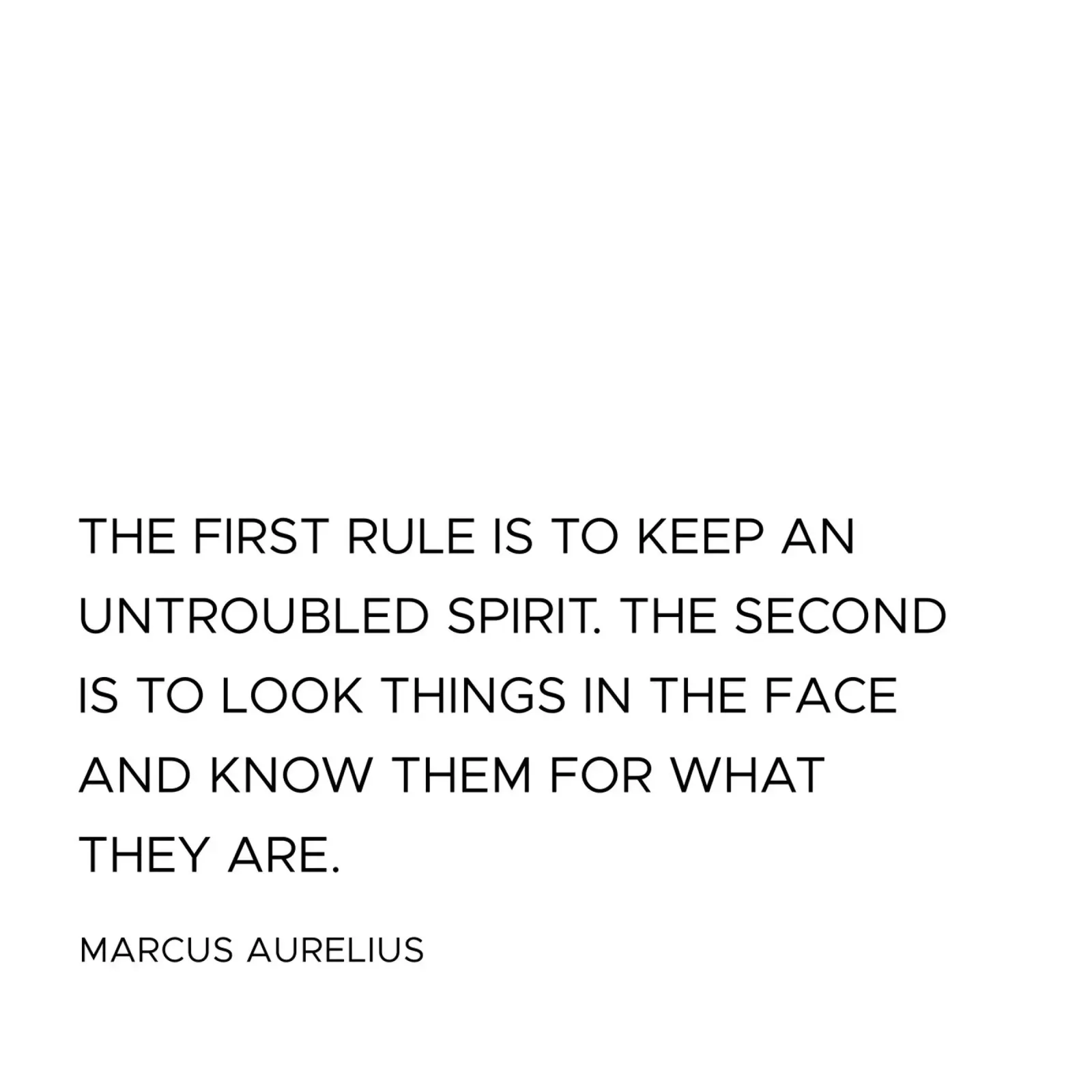 The first rule is to keep an untroubled spirit quote canvas with Floater frame by Paigaam Studio
