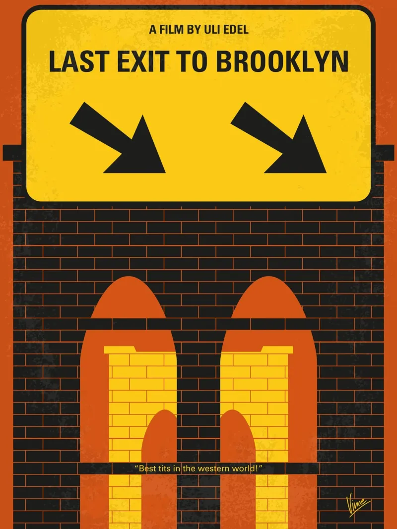 No879 My Last Exit to Brooklyn minimal movie poster alluminio dibond da Chungkong