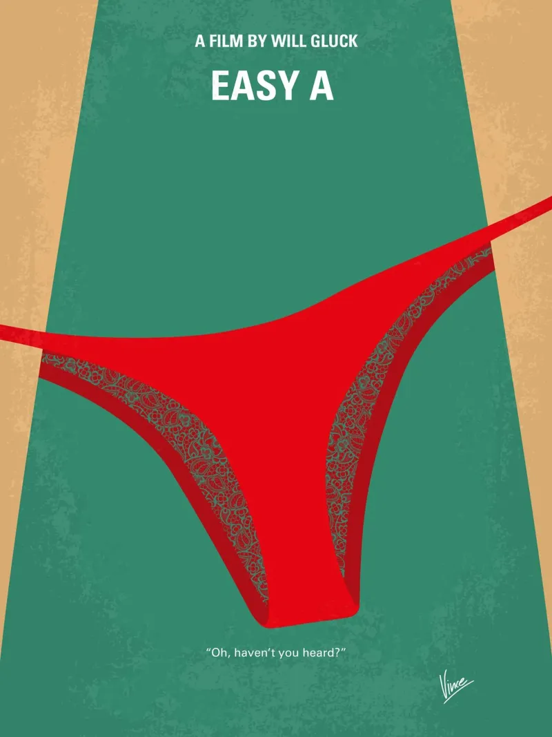 No884 My Easy A minimal movie poster poster da Chungkong