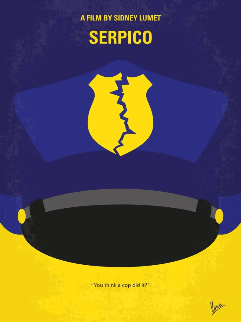 No891 My Serpico minimal movie poster carta hahnemühle da Chungkong