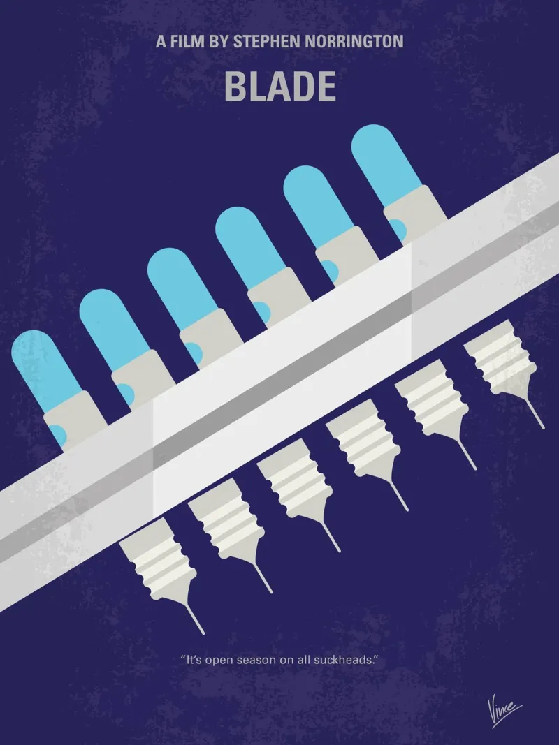 No896 My Blade minimal movie poster poster con telaio in legno da Chungkong
