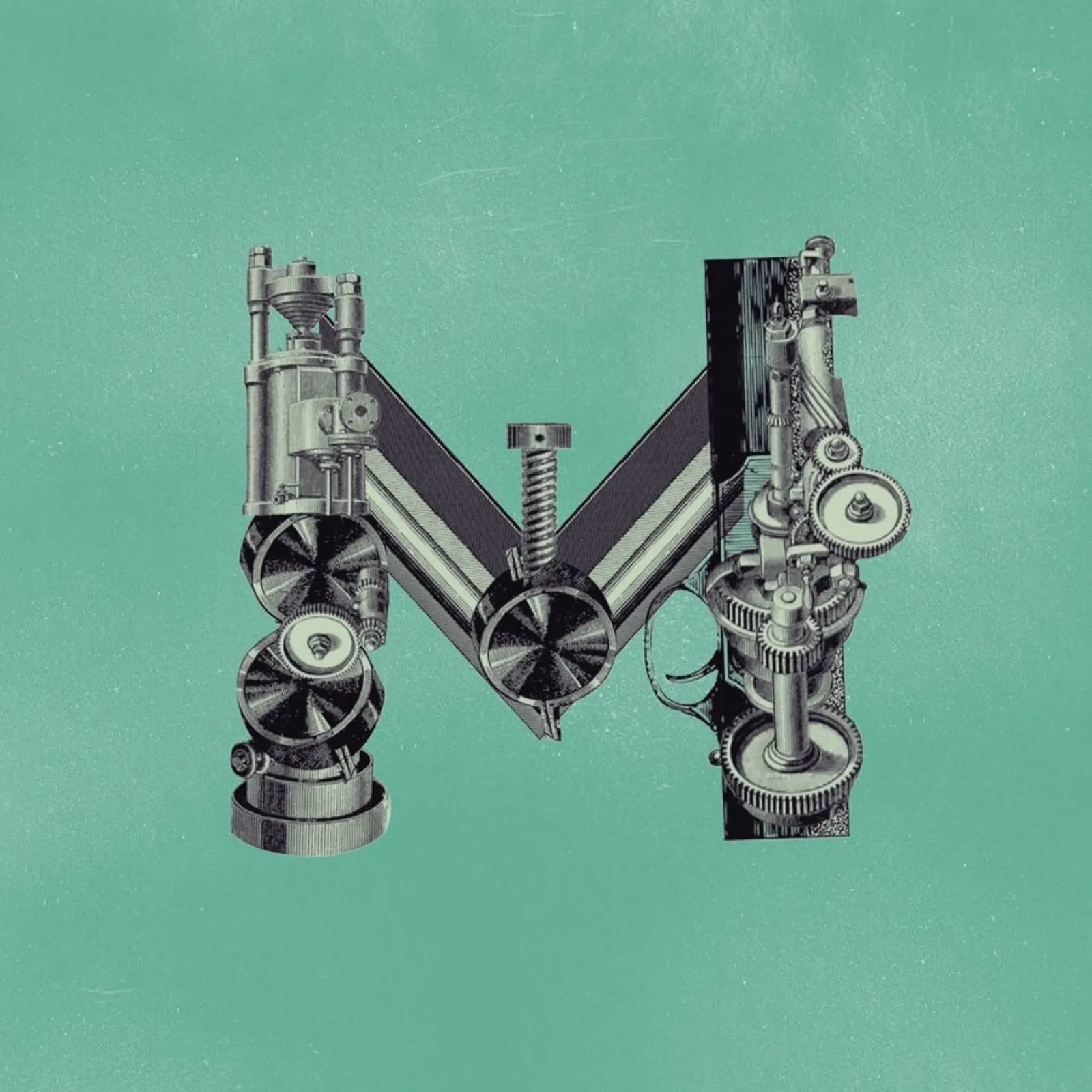 Steampunk Alphabet Letter M pellicola backlit da Birgit Palma