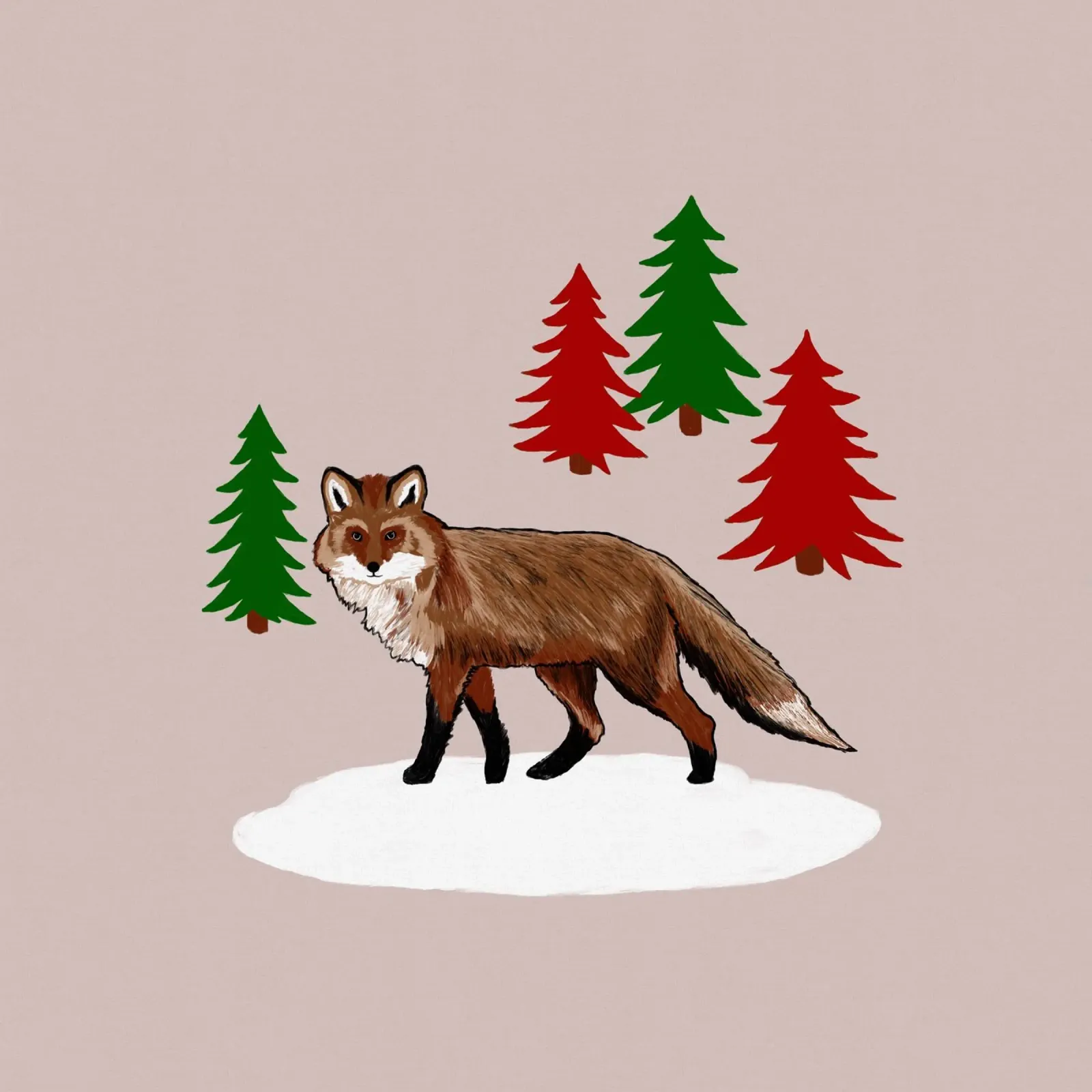 Xmas Brown Fox forex plate by Orara Studio