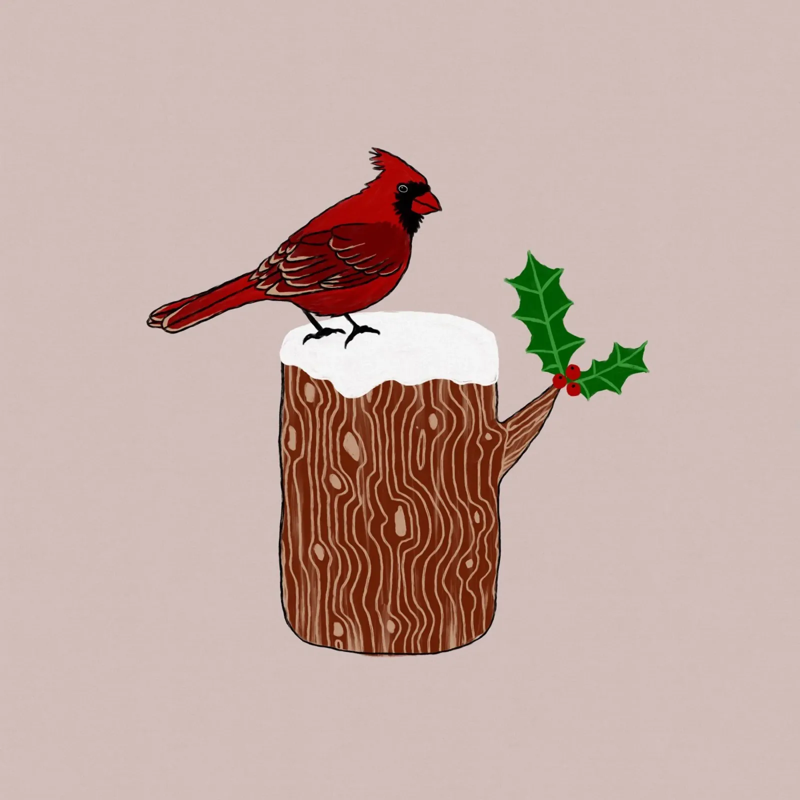 Cardenal rojo de Navidad poster de Orara Studio