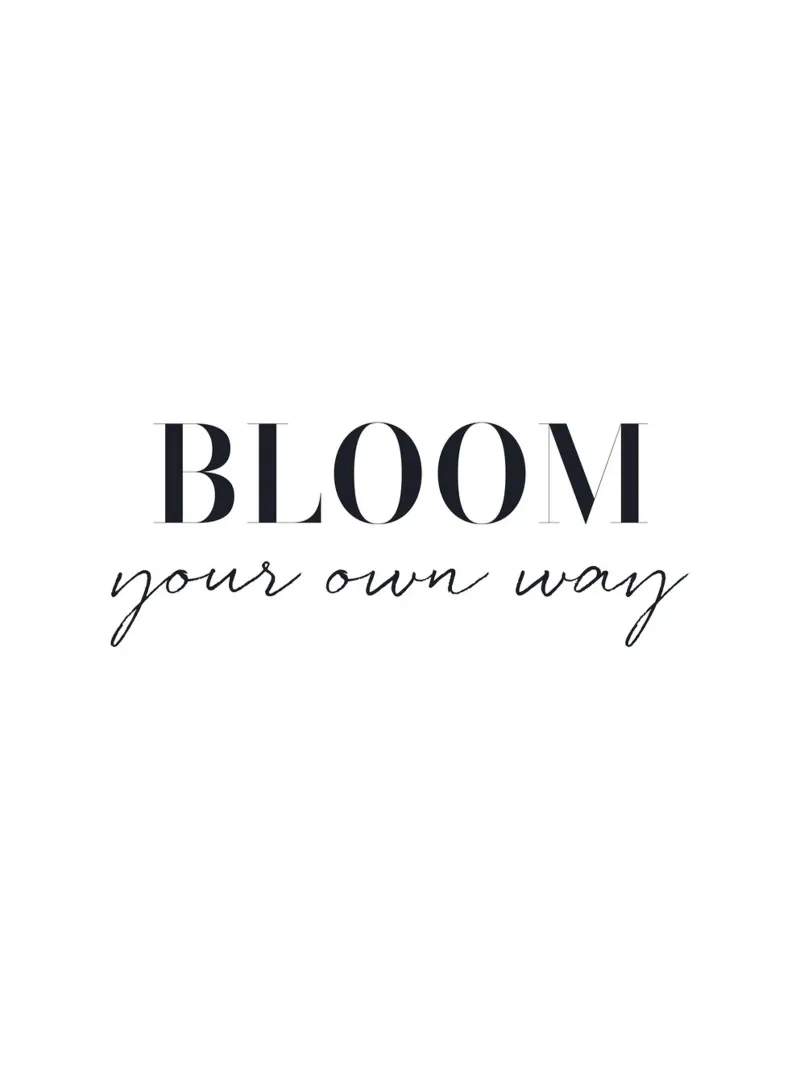Bloom your own way – Minimalistisches Typografie-Design canvas by Whole©