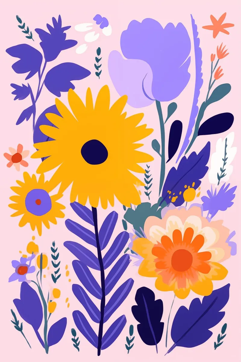 Bright, bold flowers pannello forex da LisaArtes