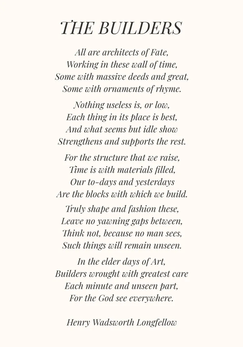 El poema de los constructores metacrilato de Paigaam Studio