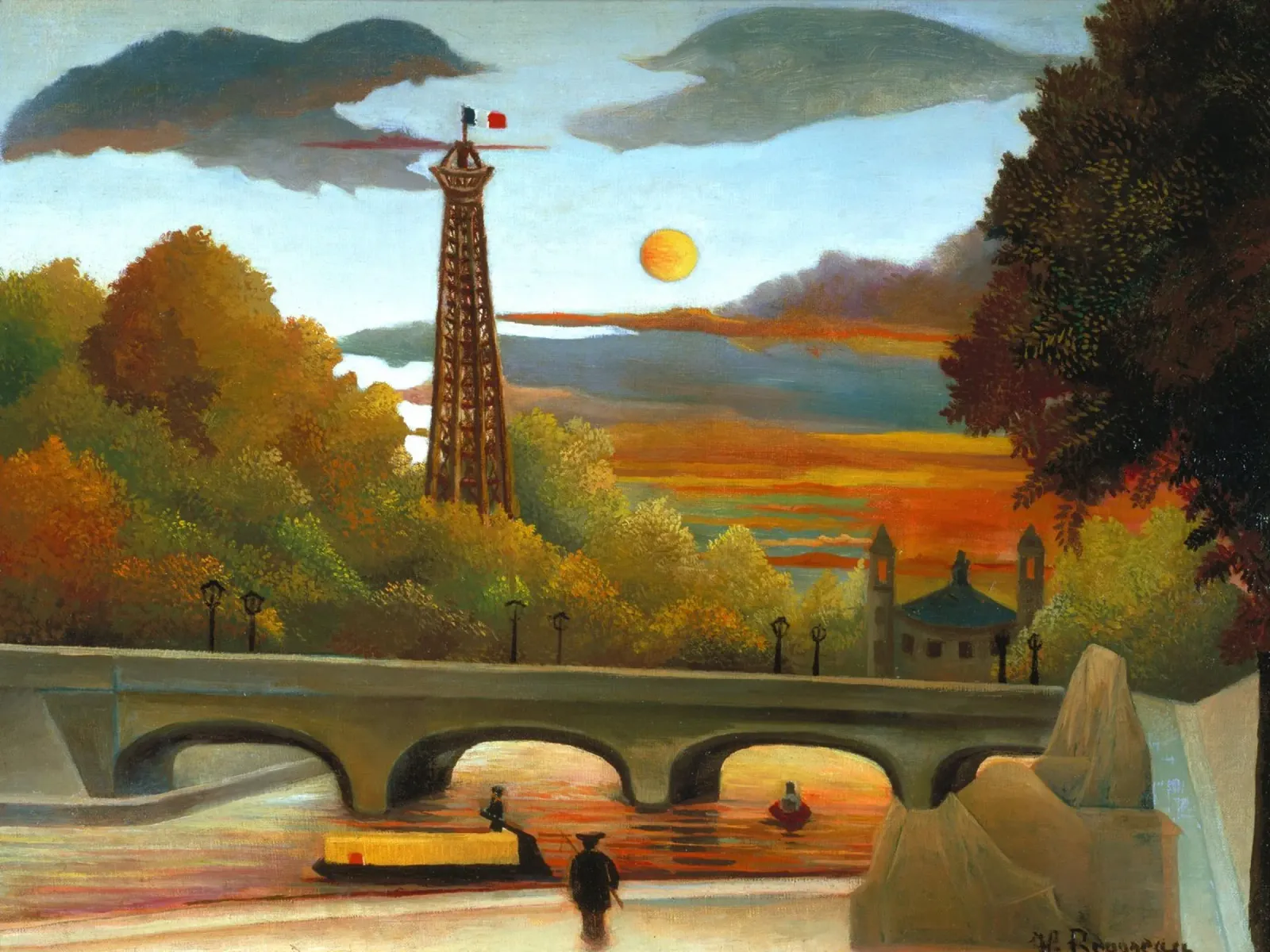 Henri Rousseau - Senna e Torre Eiffel carta hahnemühle da ARTOTHEK