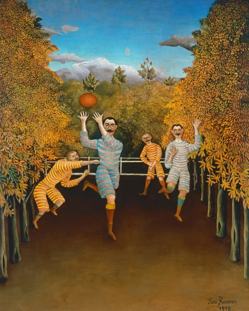 Henri Rousseau - I giocatori di calcio alluminio dibond da ARTOTHEK