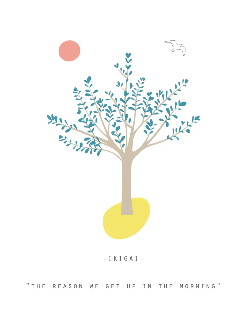 IKIGAI - Japanese poster da natural neutral