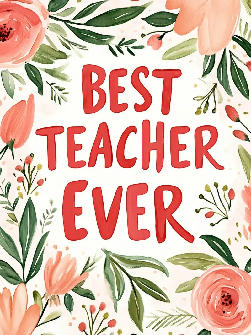 Best Teacher Ever (Version 2) alluminio dibond da treechild