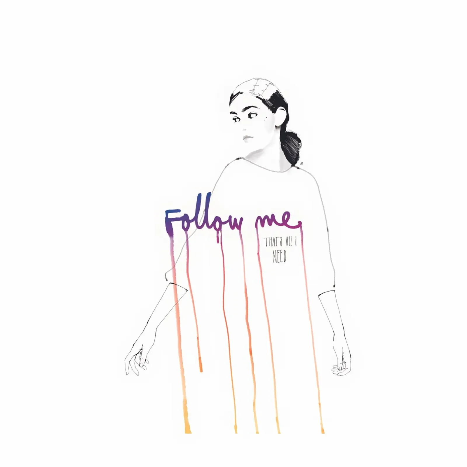 Follow Me Poster mit Kunststoffrahmen von Manuel Rebollo