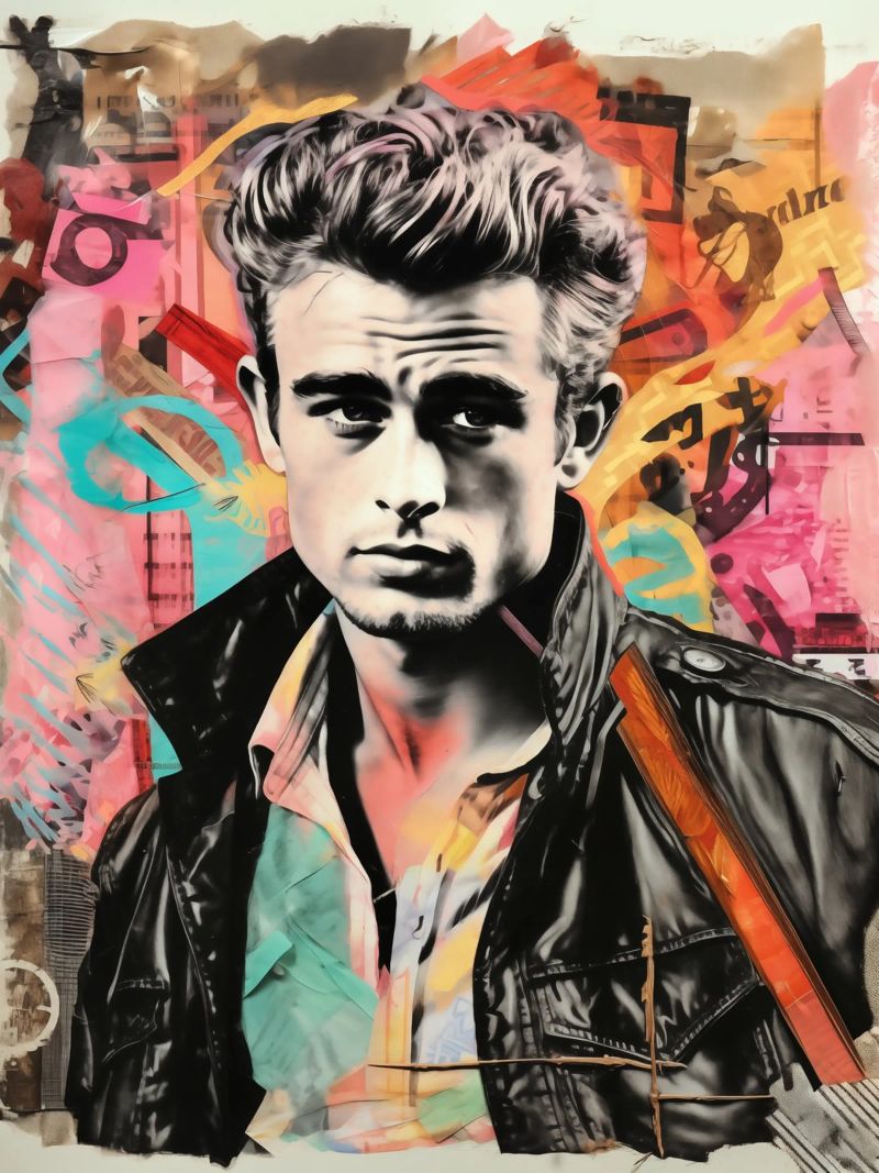 Portrait de James Dean | Fan Art rétro poster de Autofocus