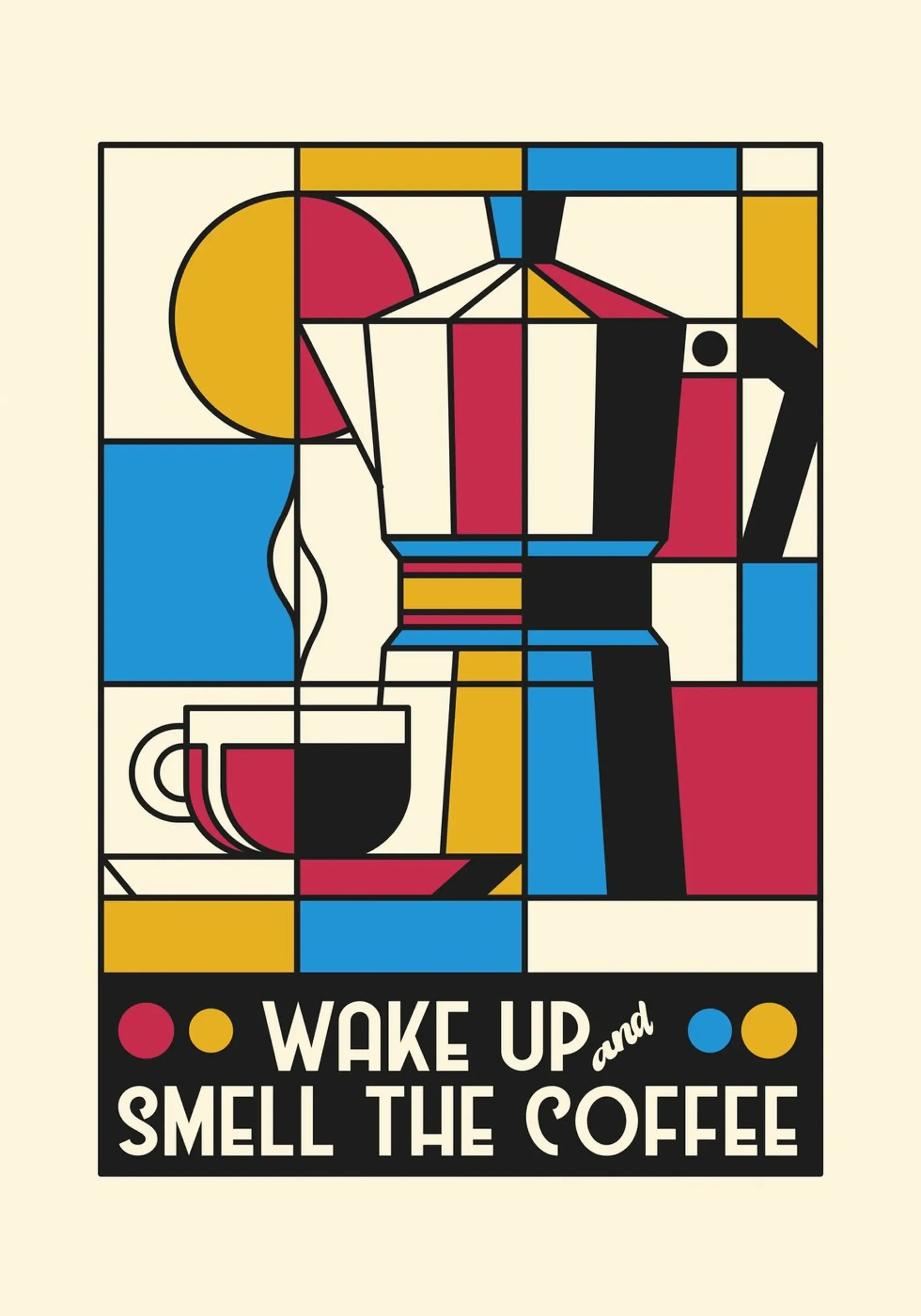 Wake Up And Smell The Coffee Mondrian pellicola backlit da Tobe Fonseca