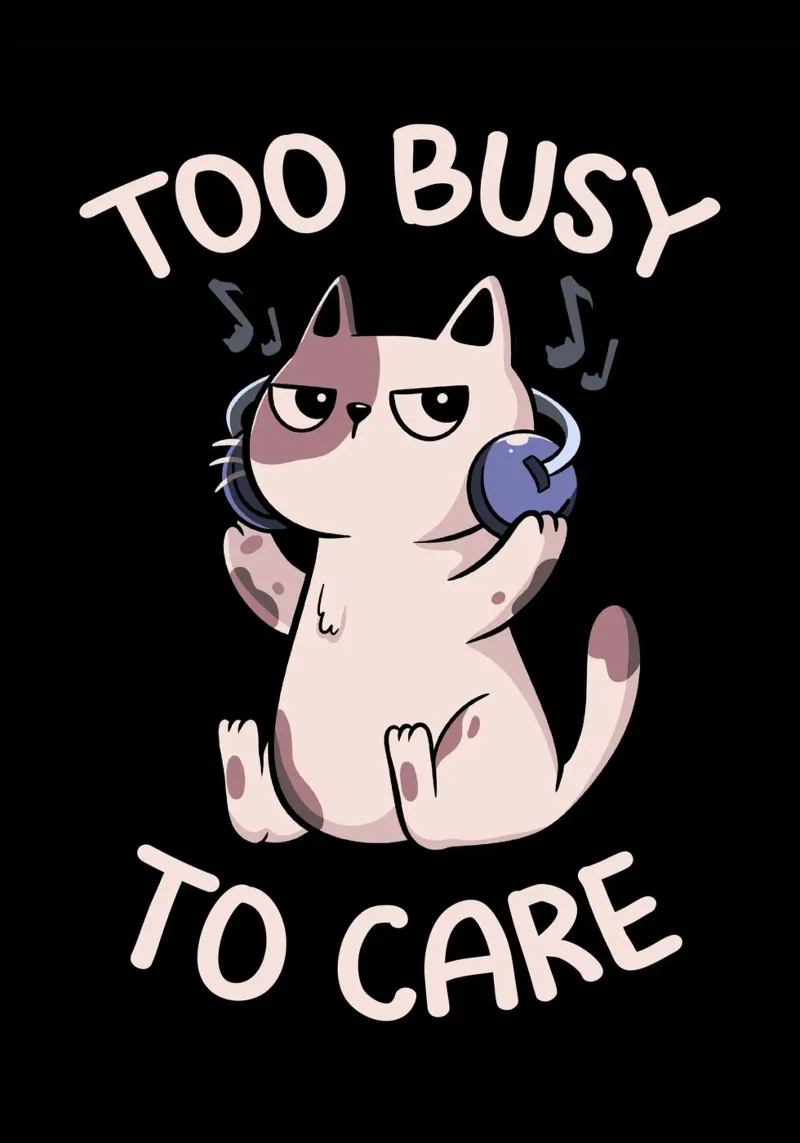 Too Busy to Care Antisocial Cat carta hahnemühle da Tobe Fonseca