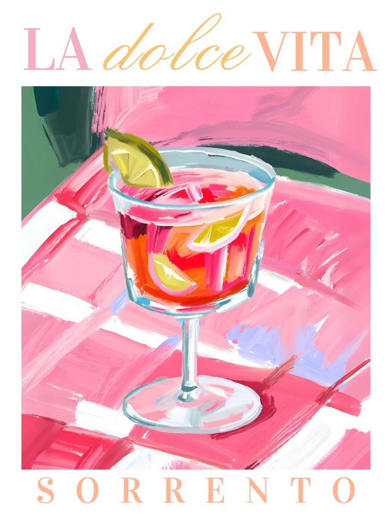 Cocktail Print La Dolce Vita Poster von Bella Studio