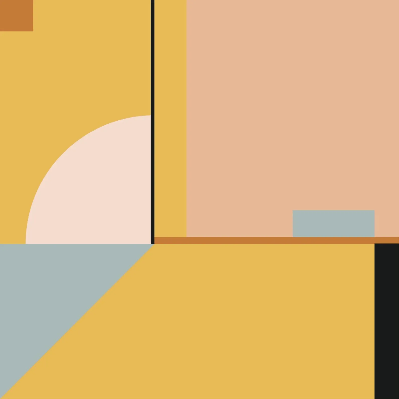 geometrisch abstract 22 canvas van Gaite