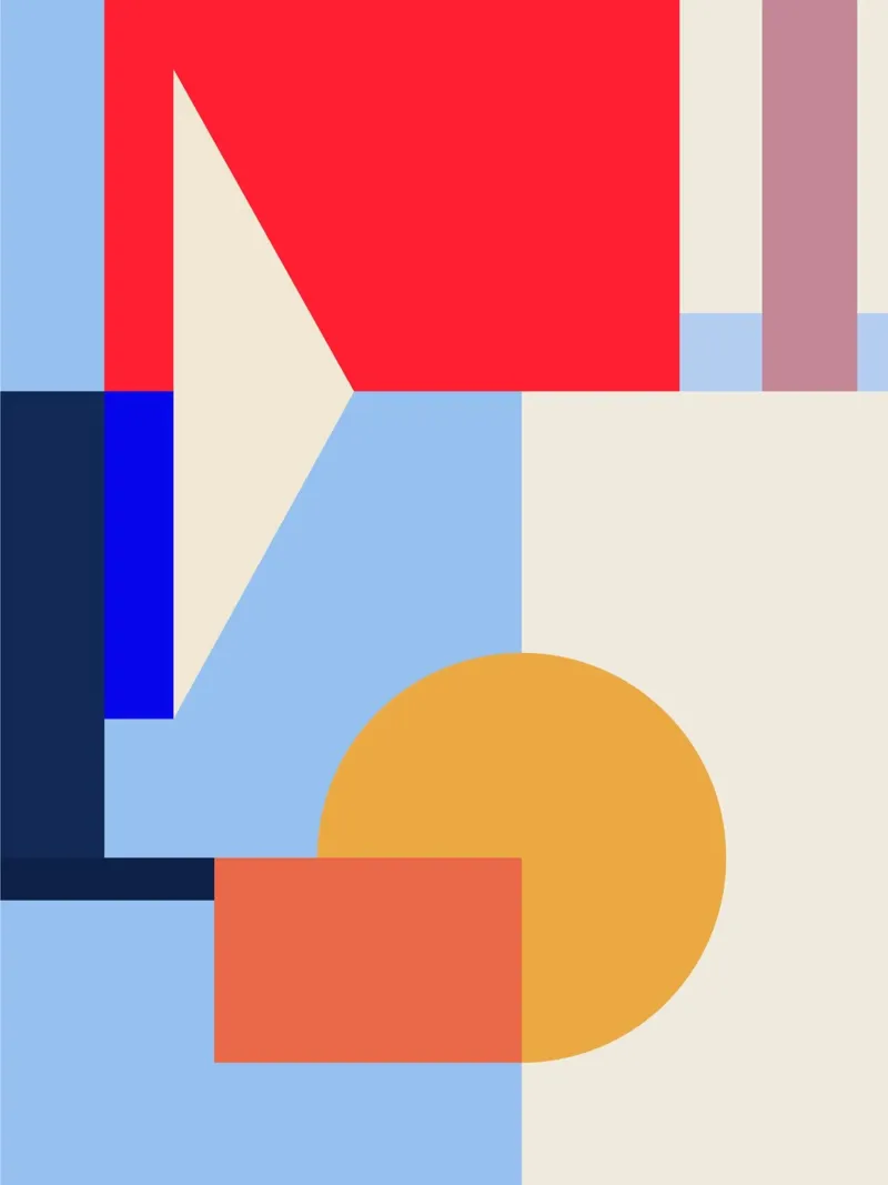 geometric abstract 12 canvas with Floater frame by Gaite