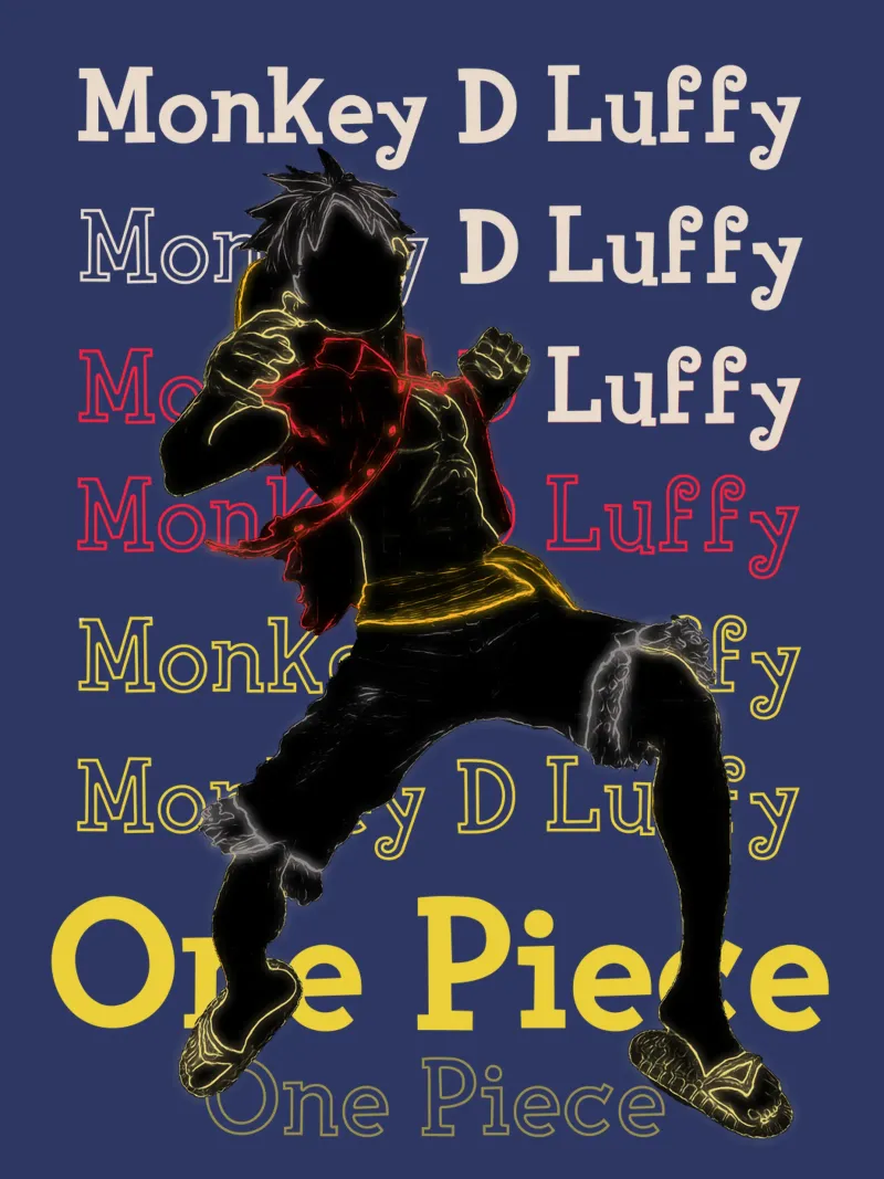 Scimmia D Luffy poster con telaio in legno da Gunawan Rb