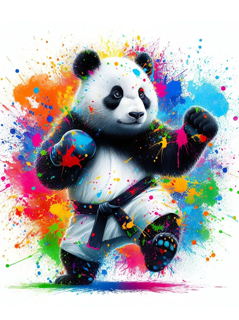 Orso panda karateka pellicola backlit da ARTVI-SHOP