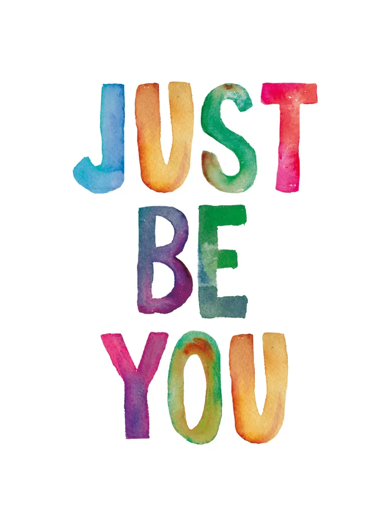 Just Be You Design tipografico arcobaleno per bambini pellicola backlit da THE MOTIVATED TYPE