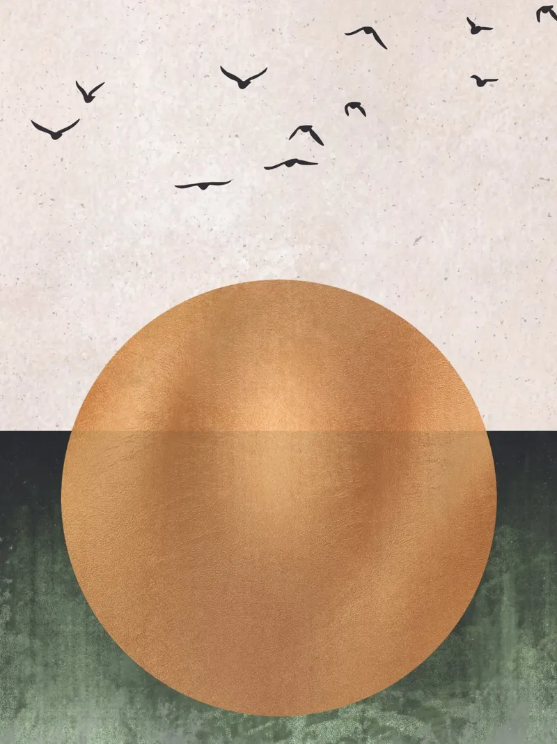 Arte del sole d'oro - Design minimalista per pareti poster con telaio in plastica da Whole©