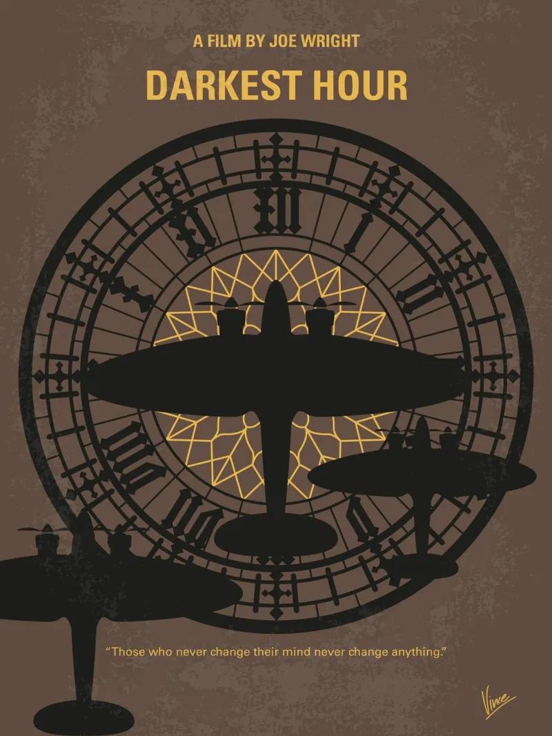 No901 My Darkest Hour minimal movie poster hahnemühle by Chungkong