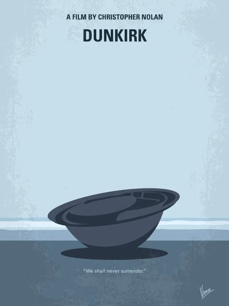 No905 My Dunkirk minimal movie poster carta hahnemühle da Chungkong