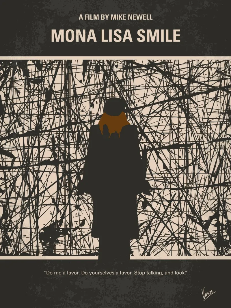 No914 My Mona Lisa Smile minimal movie poster poster con telaio in alluminio da Chungkong