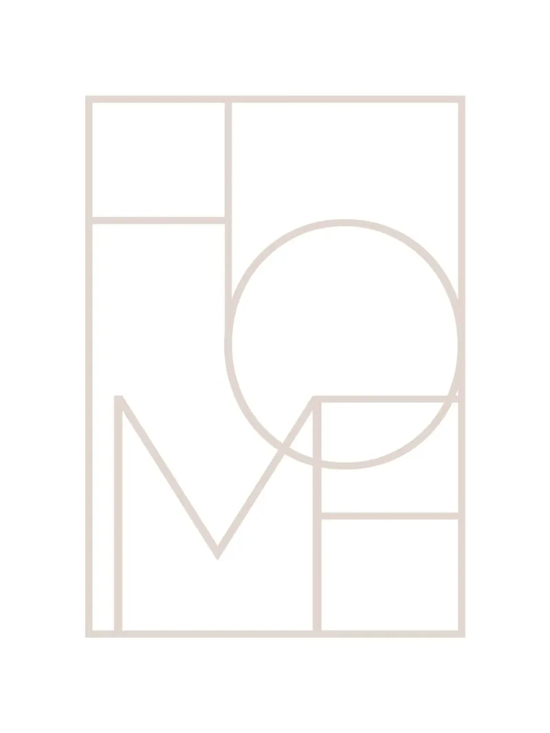 Geometric Home - Design tipografico minimalista pellicola backlit da Whole©