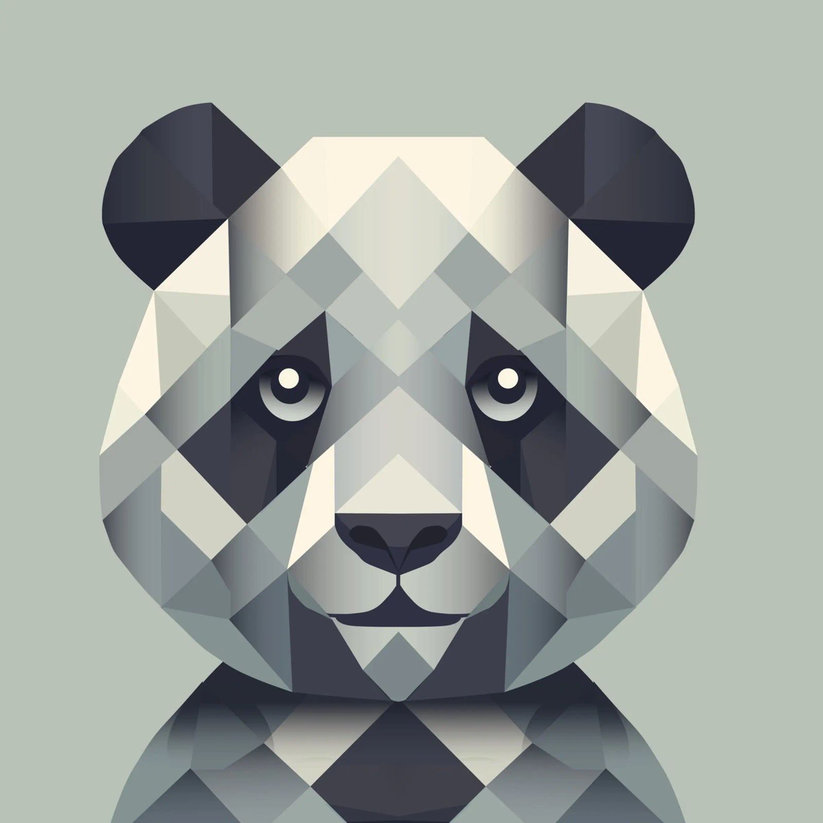 Une force douce : le panda dans l'art géométrique poster de namosh