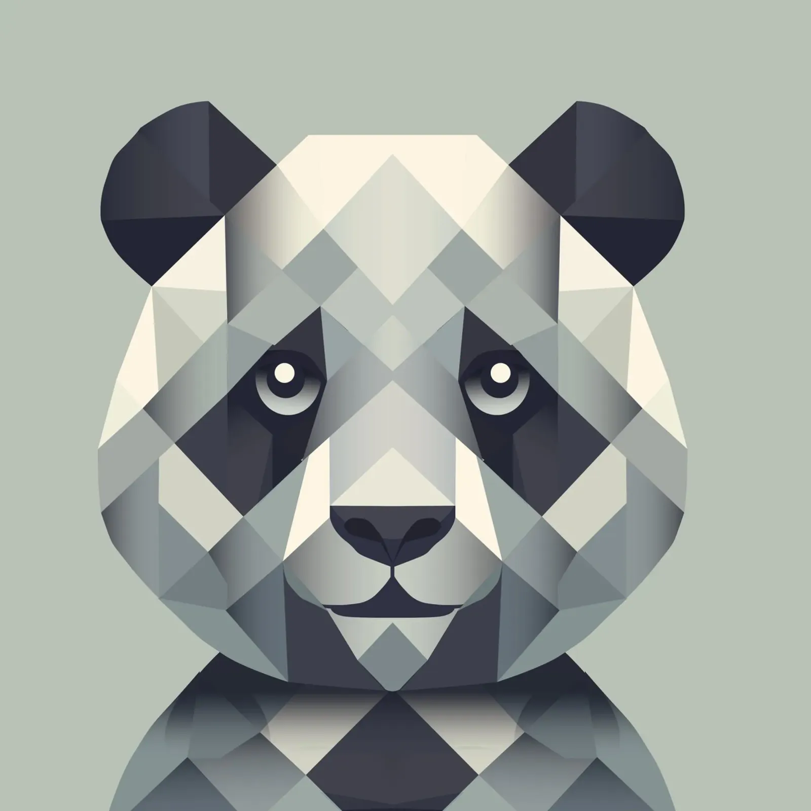 Potenza gentile: il panda nell'arte geometrica poster da namosh