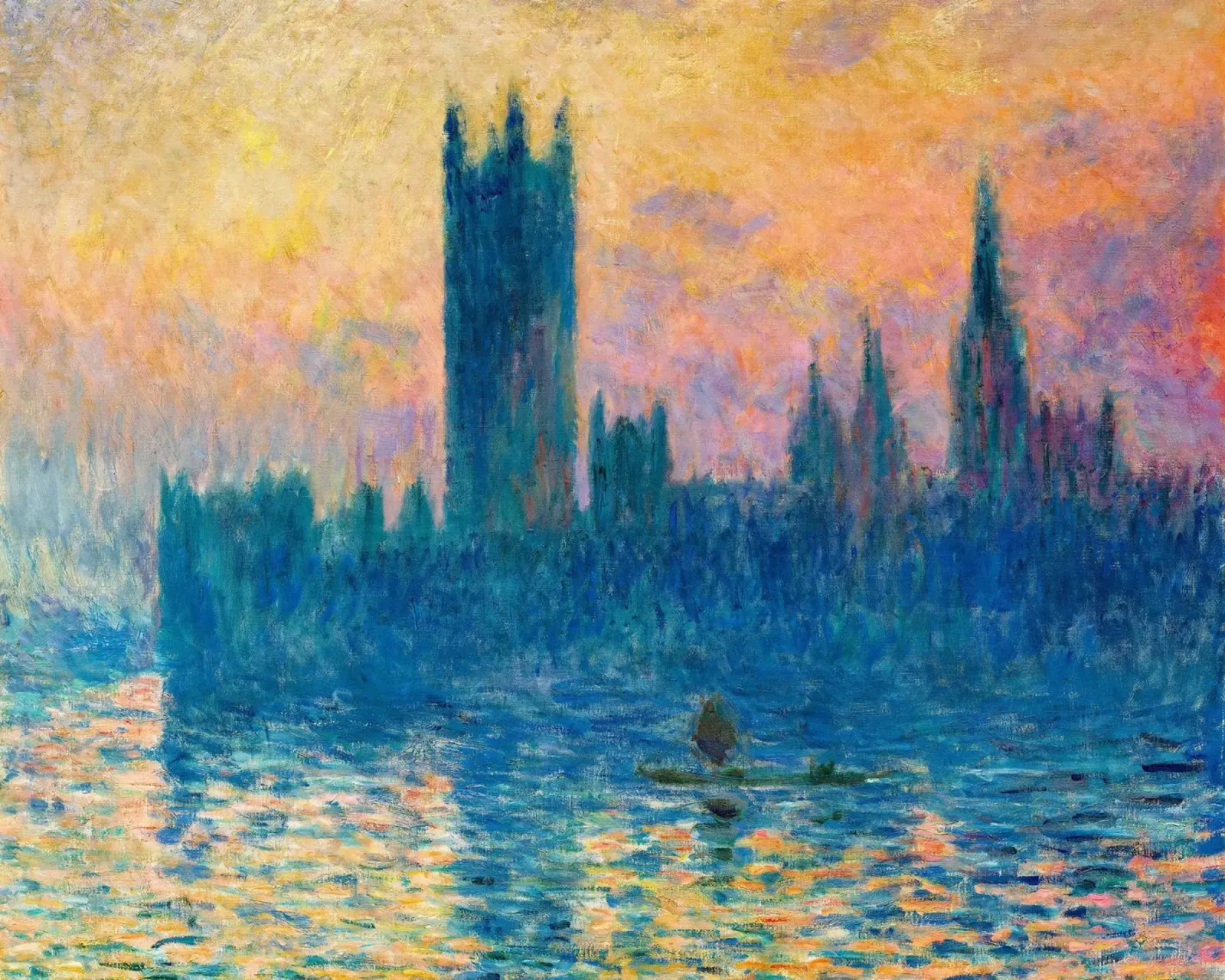Claude Monet - Il Palazzo del Parlamento, tramonto pellicola backlit da William Store