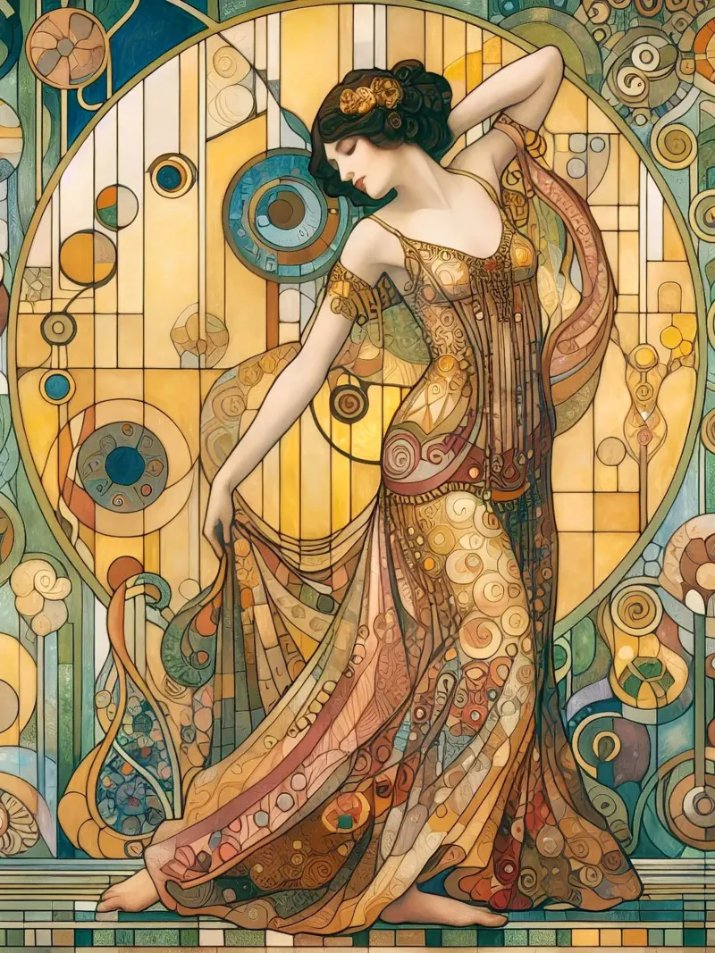 Il ballerino poster con telaio in plastica da Art-Nouveau-Dsg
