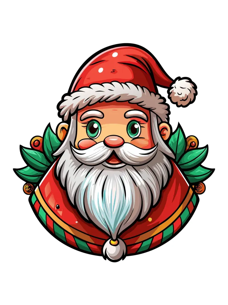 Babbo Natale allegro con accenti di agrifoglio - Auto di Natale pellicola backlit da Artnesia