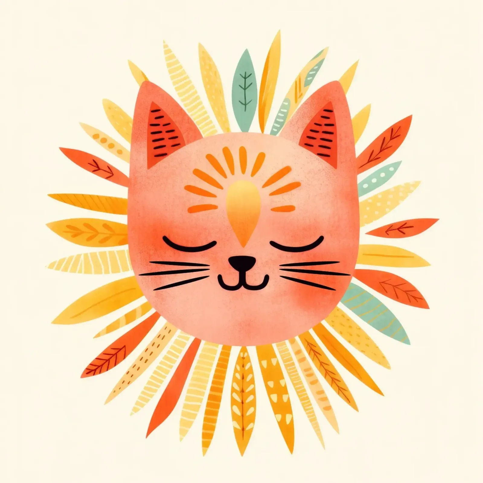 Whimsical Cat Smiling Face alu-dibond by Andrea Haase Modern Home