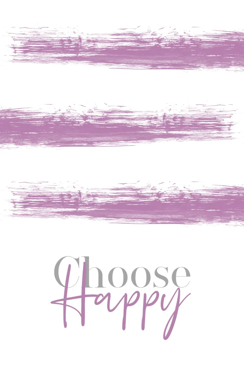 Text Art CHOOSE HAPPY pink Poster mit Kunststoffrahmen von Melanie Viola